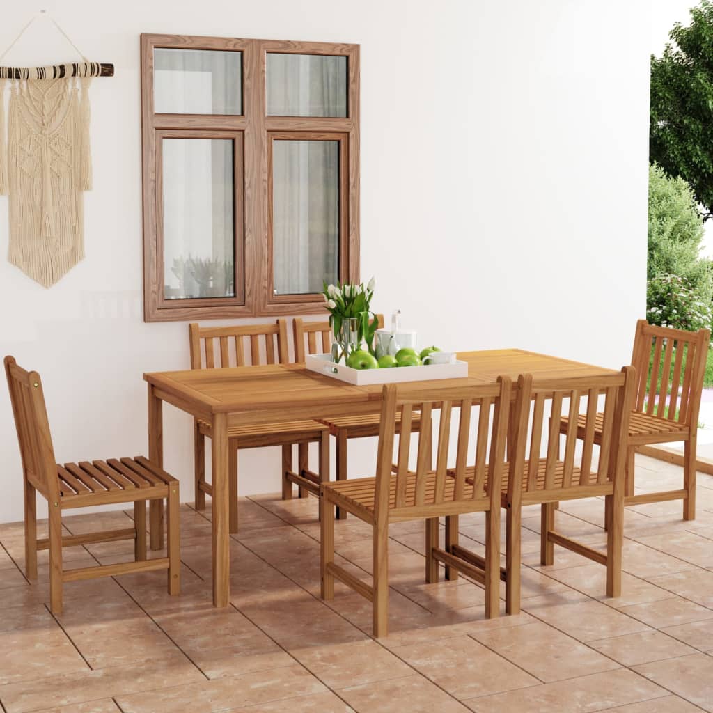 Σετ Τραπεζαρίας Κήπου 7 τεμαχίων από Μασίφ Ξύλο Teak 180x90 εκ. - PAKOBAZAAR