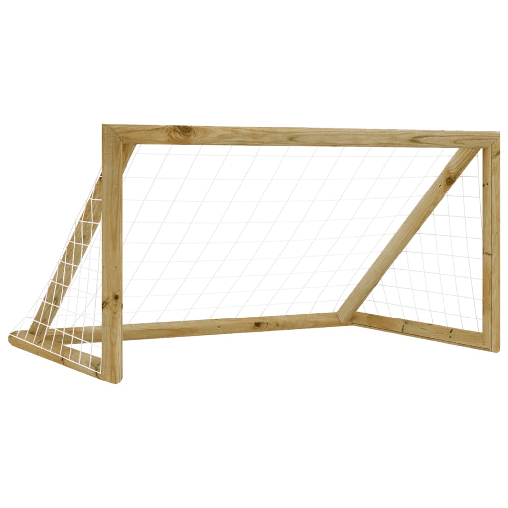 Τέρμα Ποδοσφαίρου με Δίχτυ 120x60x80 εκ. Εμποτισμ. Ξύλο Πεύκου - Pakobazaar