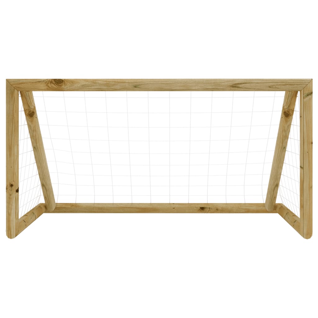 Τέρμα Ποδοσφαίρου με Δίχτυ 120x60x80 εκ. Εμποτισμ. Ξύλο Πεύκου - Pakobazaar