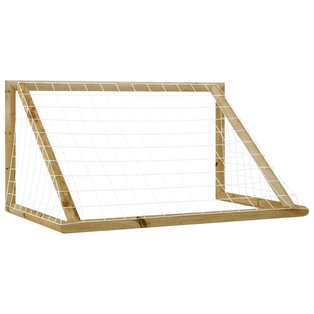 Τέρμα Ποδοσφαίρου με Δίχτυ 120x60x80 εκ. Εμποτισμ. Ξύλο Πεύκου - Pakobazaar