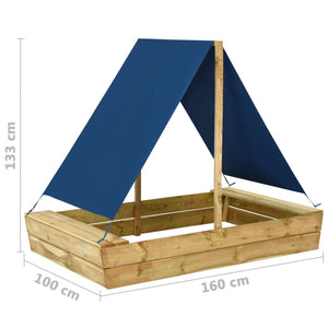 Αμμοδόχος με Σκίαστρο 160x100x133 εκ. Εμποτισμένο Ξύλο Πεύκου - PAKOBAZAAR