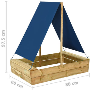 Αμμοδόχος με Σκίαστρο 80x60x97,5 εκ. Εμποτισμένο Ξύλο Πεύκου - PAKOBAZAAR