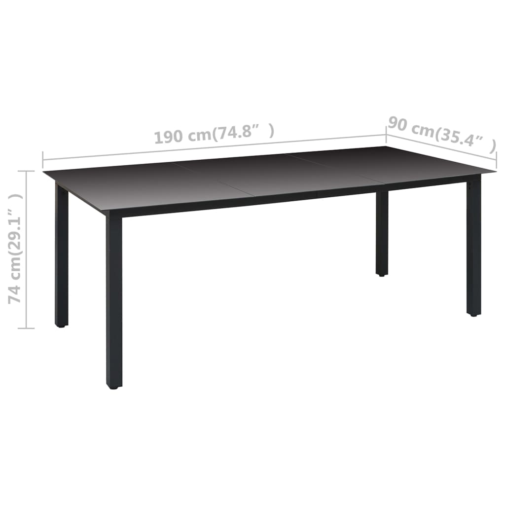 Σετ Τραπεζαρίας Κήπου 9 Τεμαχίων Μαύρο - PAKOBAZAAR