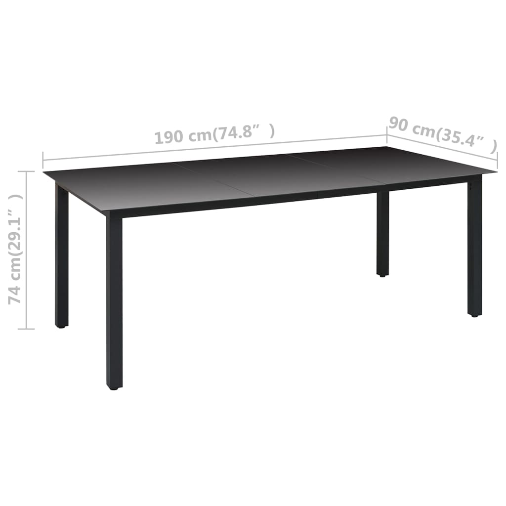 Σετ Τραπεζαρίας Κήπου 9 Τεμαχίων Μαύρο / Καφέ - PAKOBAZAAR