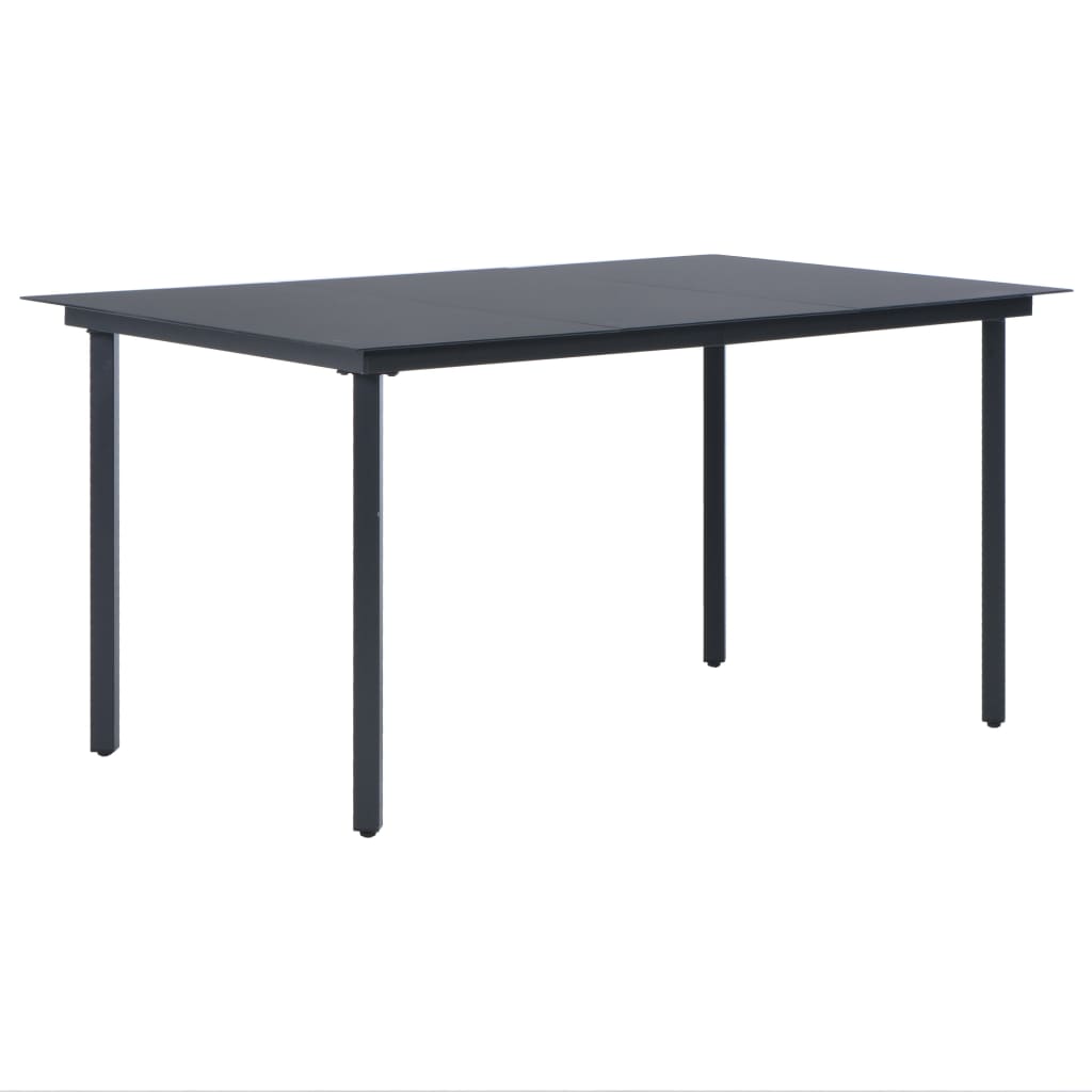 Σετ Τραπεζαρίας Κήπου 7 τεμ. Μαύρο από Ρατάν PVC - Pakobazaar