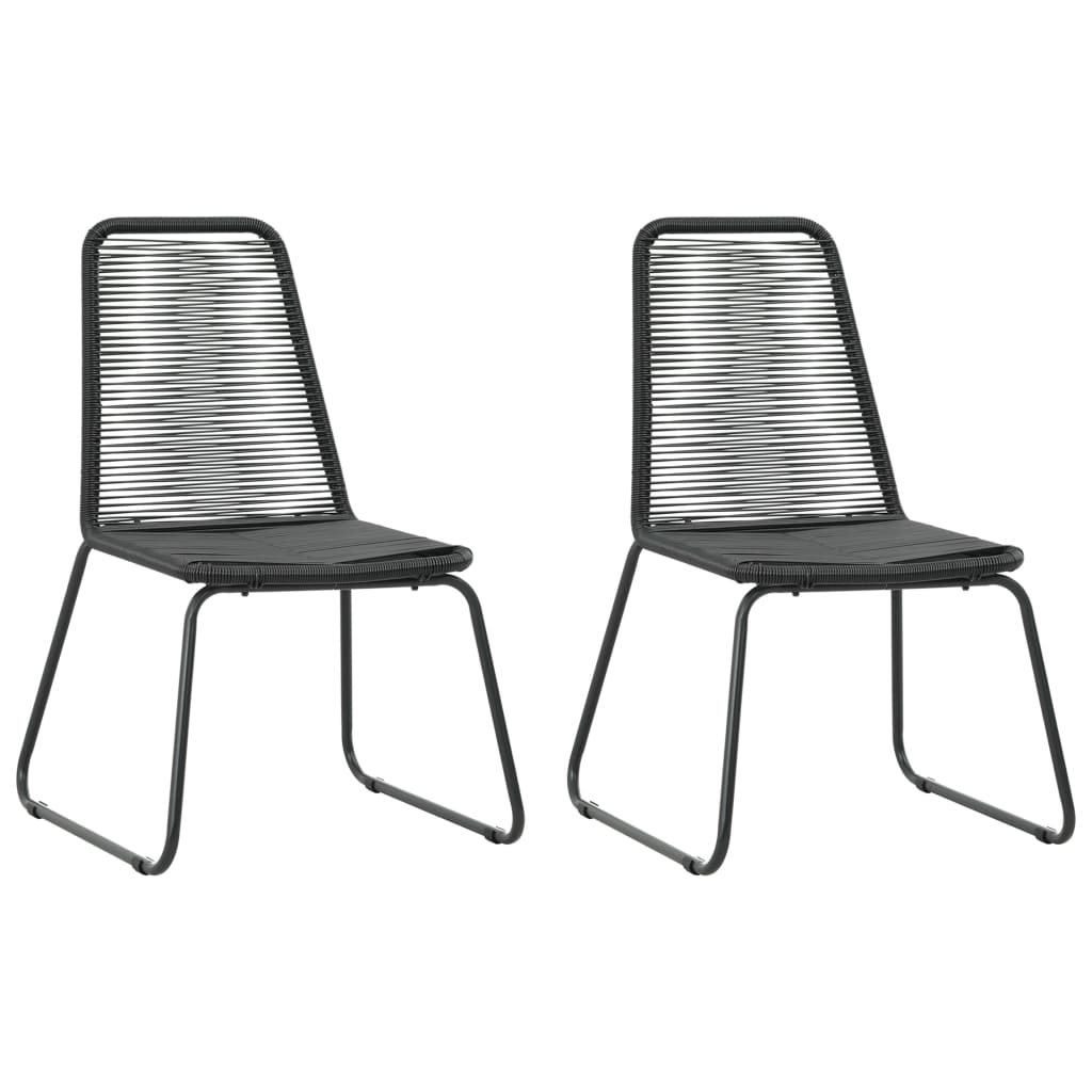 Σετ Τραπεζαρίας Κήπου 3 τεμ. Μαύρο από Ρατάν PVC - PAKOBAZAAR