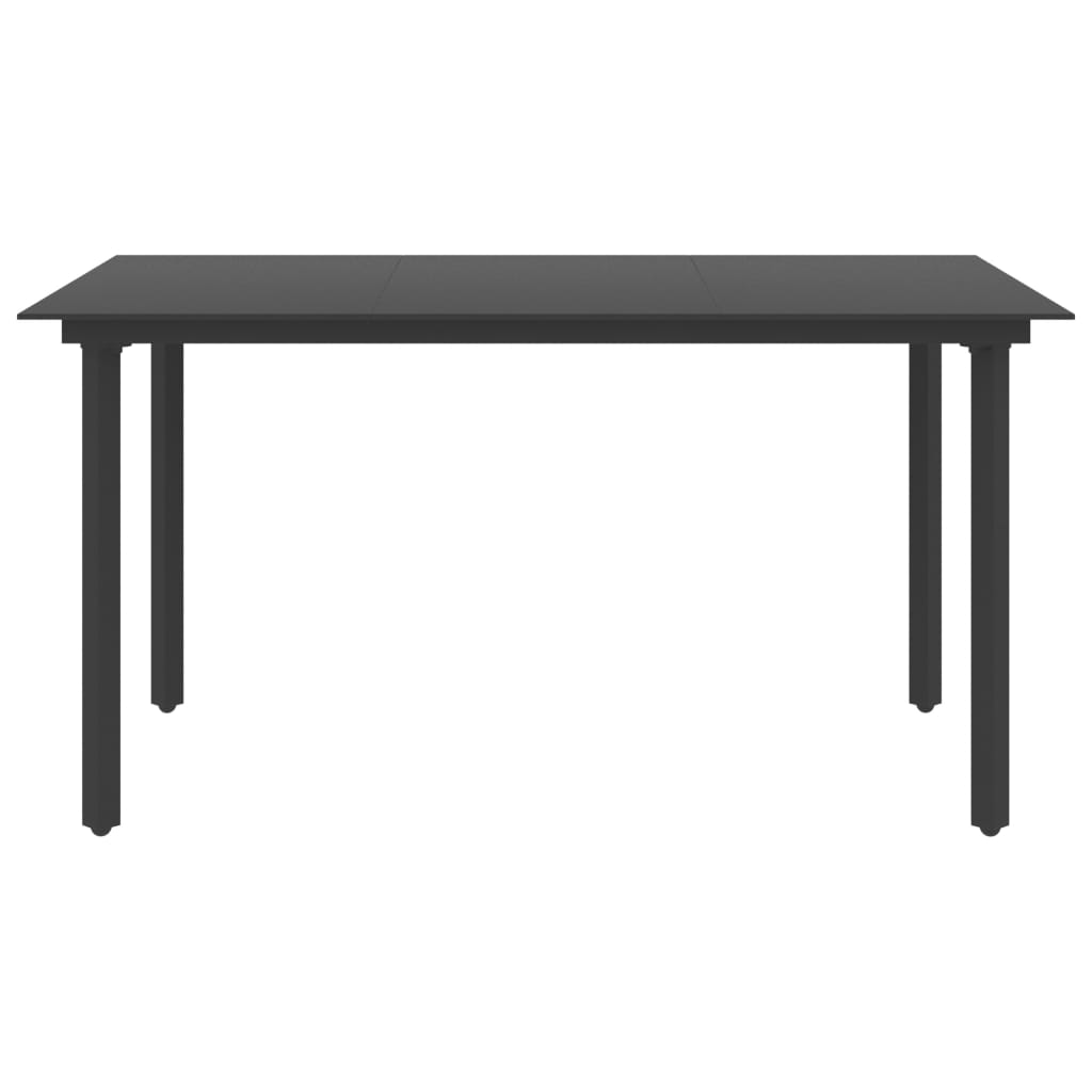 Σετ Τραπεζαρίας Κήπου 7 τεμ. Μαύρο από Ρατάν PVC - PAKOBAZAAR