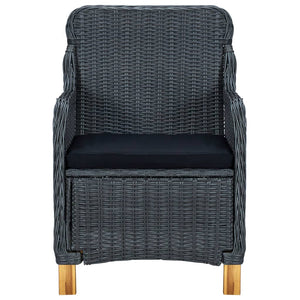 Τραπεζαρία Εξ. Χώρου 9 τεμ. Σκούρο Γκρι Συνθ. Ρατάν & Μαξιλάρια - PAKOBAZAAR