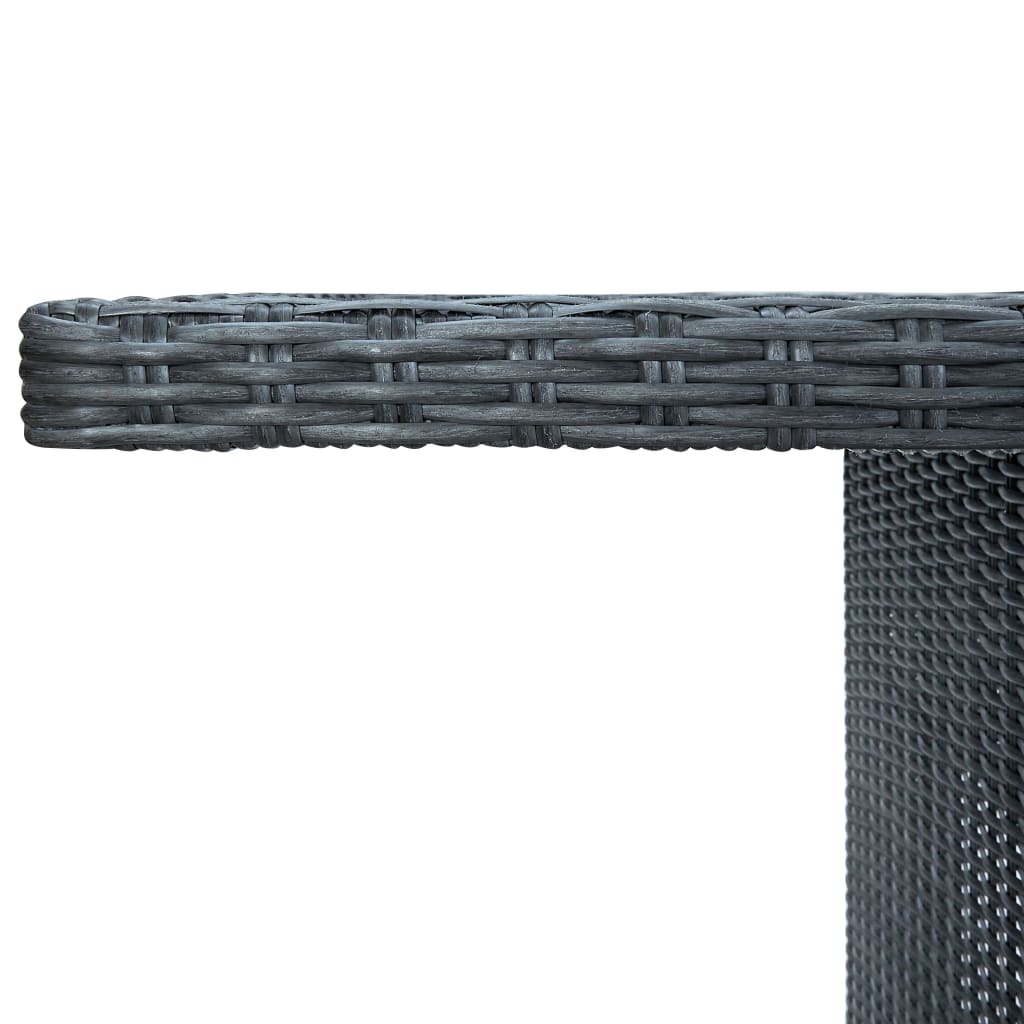 Τραπεζαρία Εξ. Χώρου 9 τεμ Σκούρο Γκρι Συνθ. Ρατάν με Μαξιλάρια - Pakobazaar