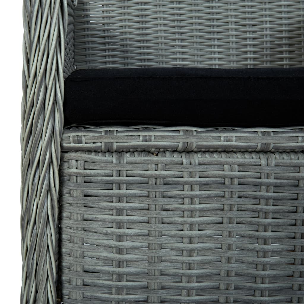 Σαλόνι Κήπου 3 τεμ Ανοιχτό Γκρι από Συνθετικό Ρατάν & Μαξιλάρια
