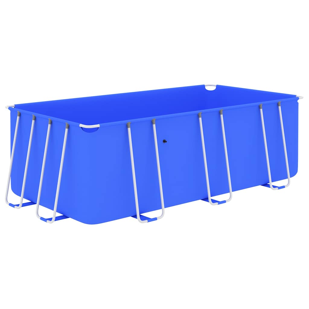 Πισίνα Μπλε 400 x 207 x 122 εκ. με Ατσάλινο Σκελετό - Pakobazaar