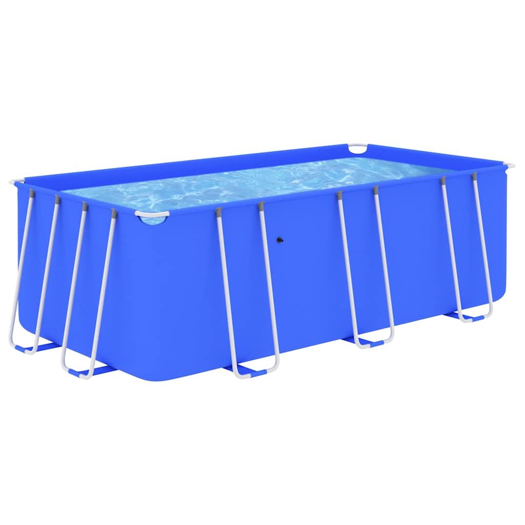 Πισίνα Μπλε 400 x 207 x 122 εκ. με Ατσάλινο Σκελετό - Pakobazaar