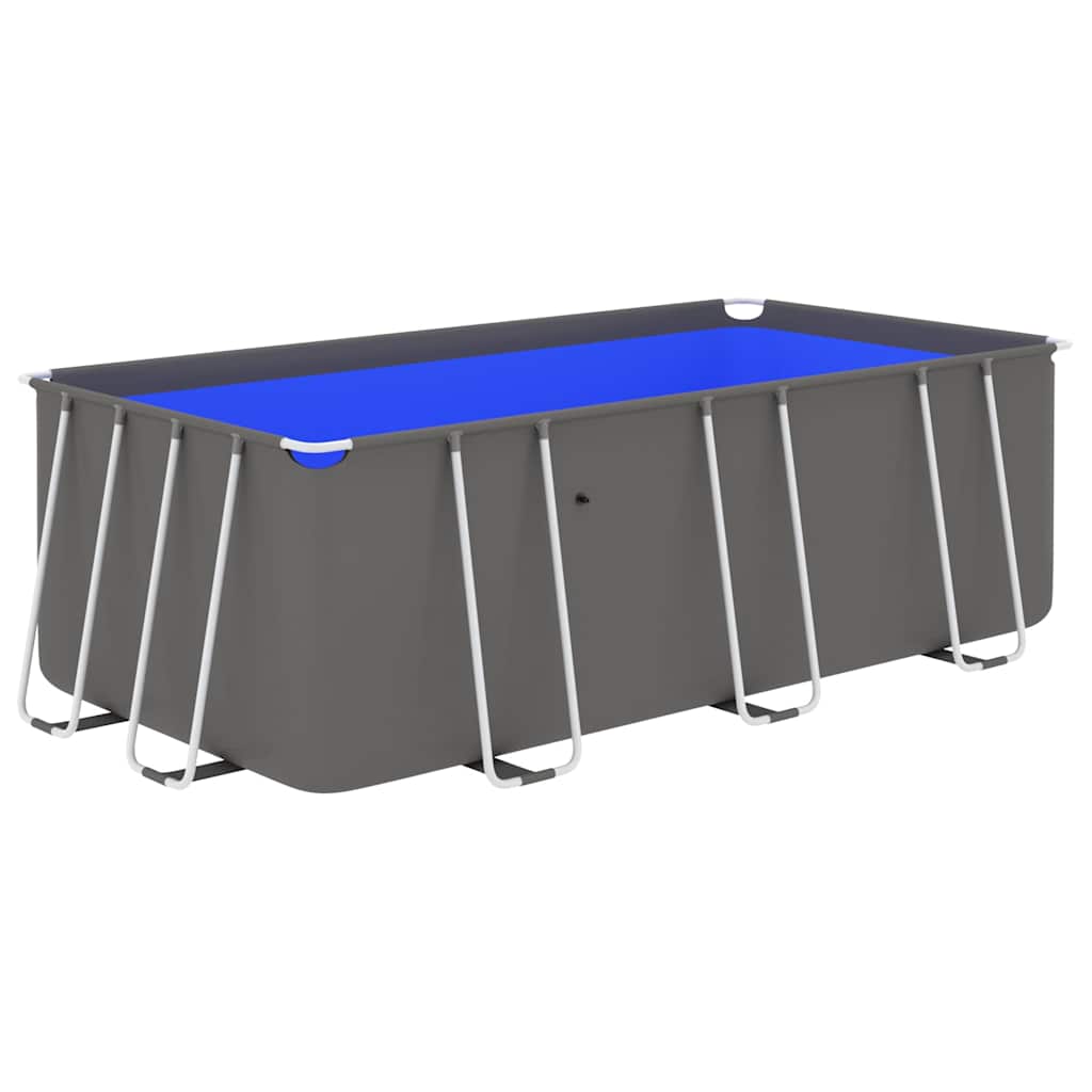 Πισίνα Ανθρακί με Ατσάλινο Σκελετό  400 x 207 x 122 εκ. - Pakobazaar
