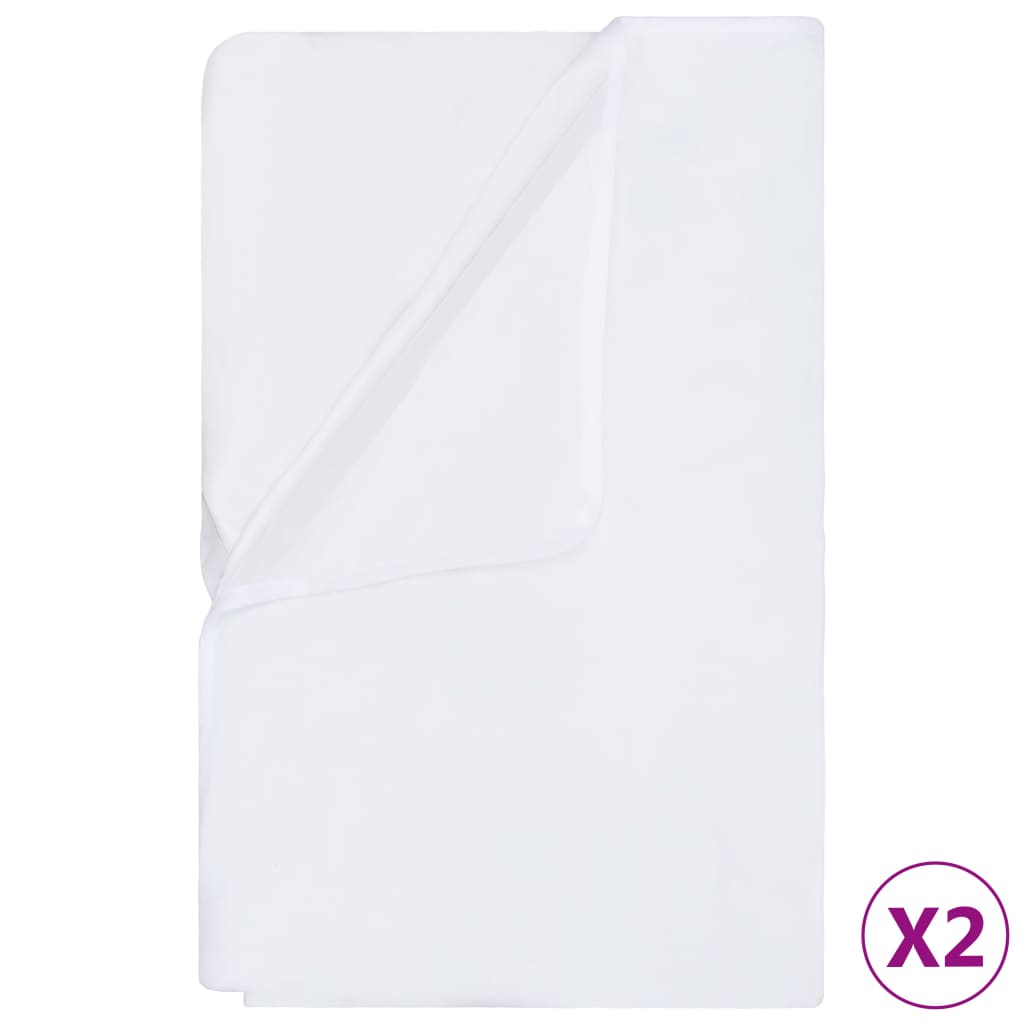 Επιστρώματα Αδιάβροχα 2 τεμ. Λευκά 200 x 220 εκ. Βαμβακερά - Pakobazaar
