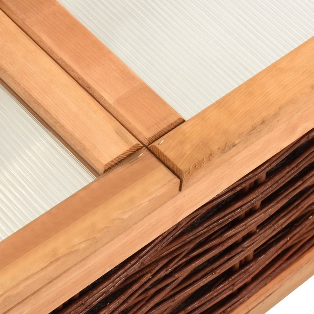 Θερμοκήπιο 120 x 80 x 45 εκ. Μασίφ Ξύλο Πεύκου και Ξύλο Ιτιάς - Pakobazaar