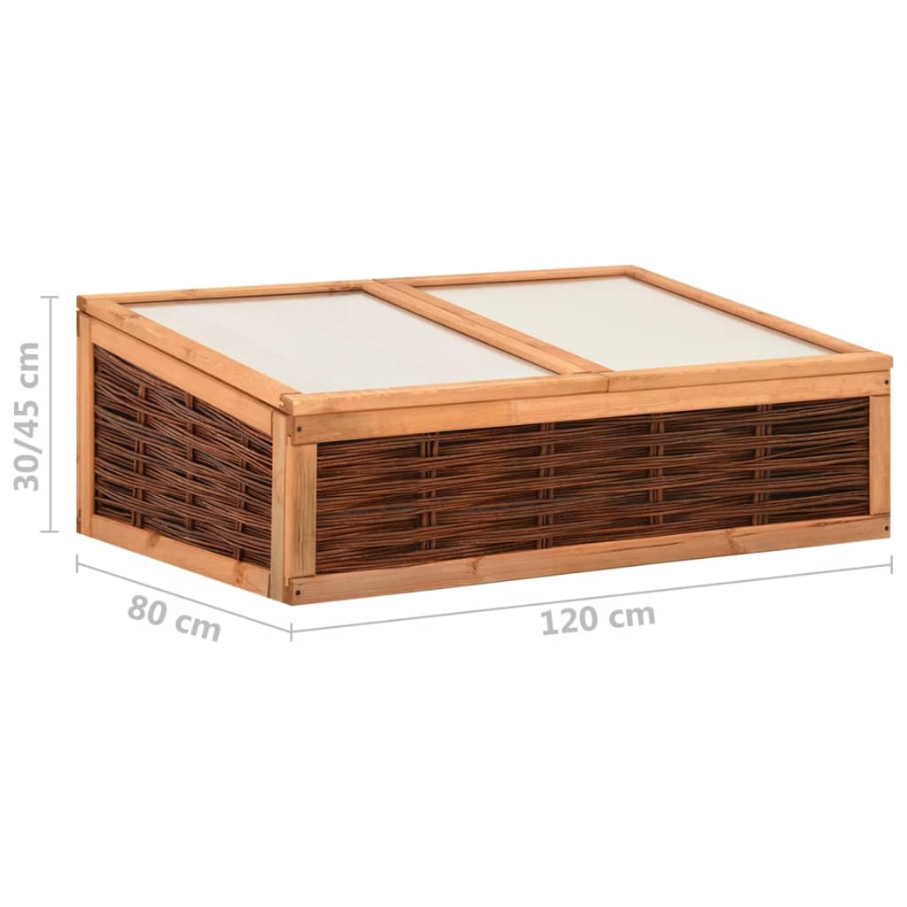 Θερμοκήπιο 120 x 80 x 45 εκ. Μασίφ Ξύλο Πεύκου και Ξύλο Ιτιάς - Pakobazaar