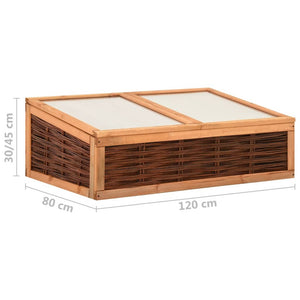 Θερμοκήπιο 120 x 80 x 45 εκ. Μασίφ Ξύλο Πεύκου και Ξύλο Ιτιάς - Pakobazaar