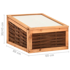 Θερμοκήπιο 60 x 80 x 45 εκ. Μασίφ Ξύλο Πεύκου και Ξύλο Ιτιάς