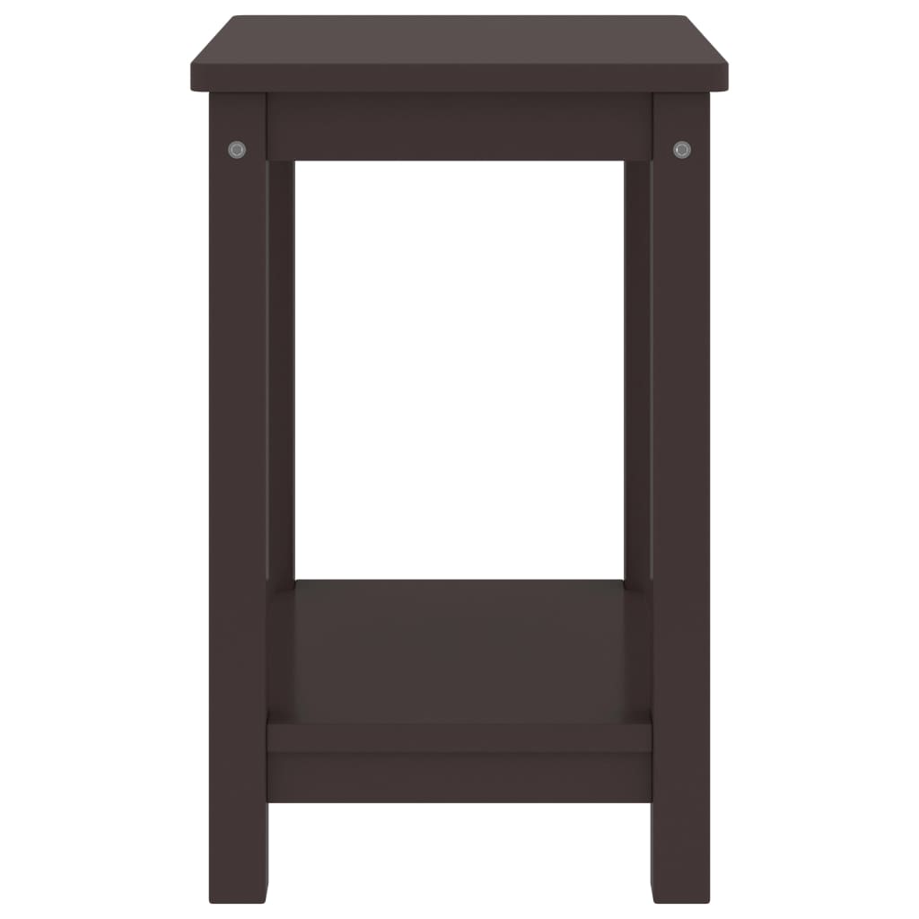 Κομοδίνα 2 τεμ. Σκούρο Καφέ 35 x 30 x 47 εκ. Μασίφ Ξύλο Πεύκου