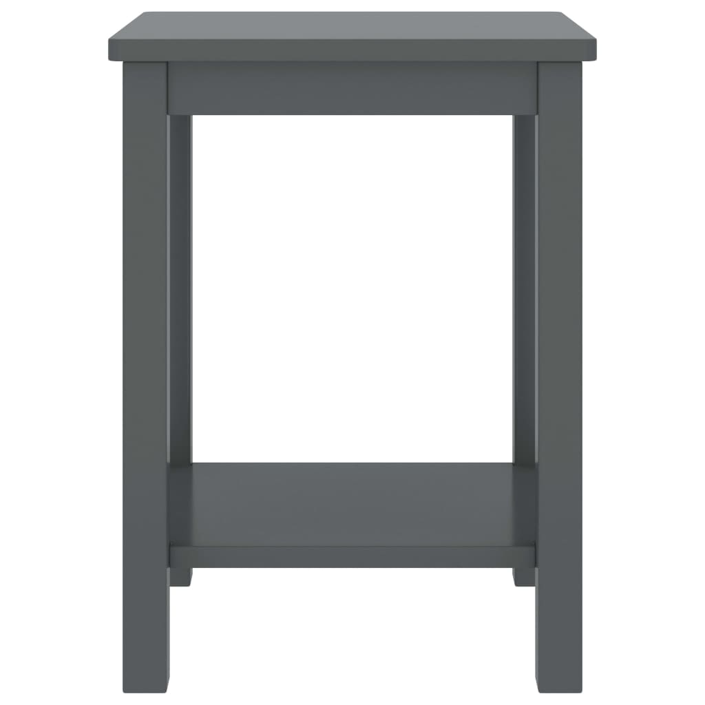 Κομοδίνα 2 τεμ. Σκούρο Γκρι 35 x 30 x 47 εκ. Μασίφ Ξύλο Πεύκου