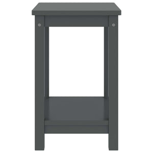 Κομοδίνα 2 τεμ. Σκούρο Γκρι 35 x 30 x 47 εκ. Μασίφ Ξύλο Πεύκου
