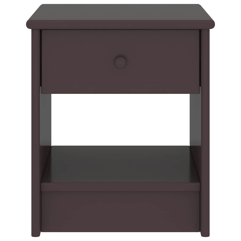 Κομοδίνο Σκούρο Καφέ 35 x 30 x 40 εκ. Μασίφ Ξύλο Πεύκου