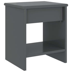 Κομοδίνο Σκούρο Γκρι 35 x 30 x 40 εκ. Μασίφ Ξύλο Πεύκου