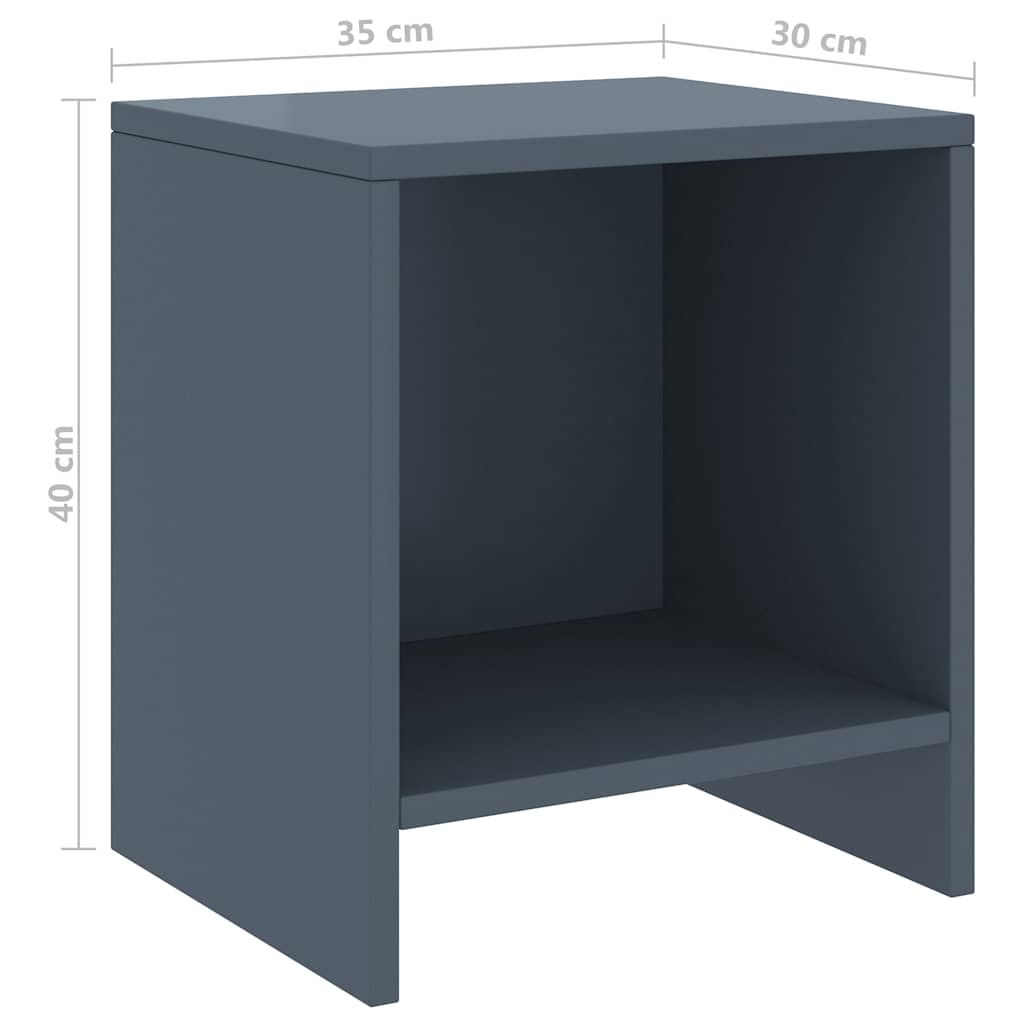 Κομοδίνα 2 τεμ. Ανοιχτό Γκρι 35x30x40 εκ. από Μασίφ Ξύλο Πεύκου - Pakobazaar