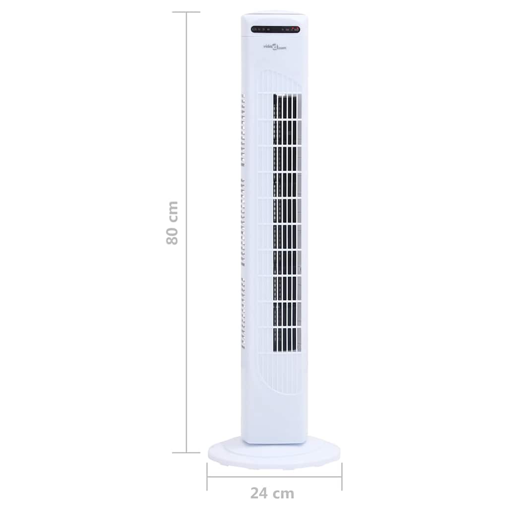 Ανεμιστήρας Πύργος Λευκός Ø24x80 Τηλεχειριστήριο +Χρονοδιακόπτη - Pakobazaar
