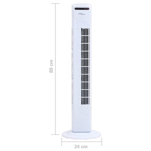 Ανεμιστήρας Πύργος Λευκός Ø24x80 Τηλεχειριστήριο +Χρονοδιακόπτη - Pakobazaar