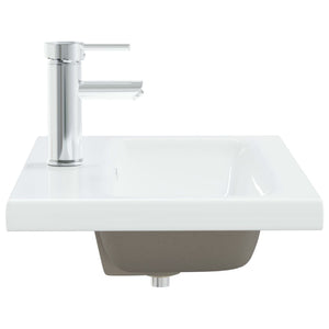 Νιπτήρας Ένθετος Λευκός 61 x 39 x 18 εκ. Κεραμικός με Βρύση - PAKOBAZAAR