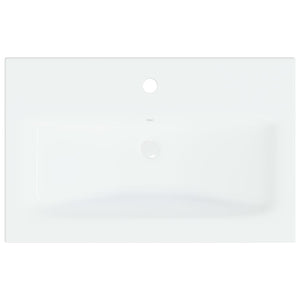 Νιπτήρας Ένθετος Λευκός 61 x 39 x 18 εκ. Κεραμικός με Βρύση - PAKOBAZAAR