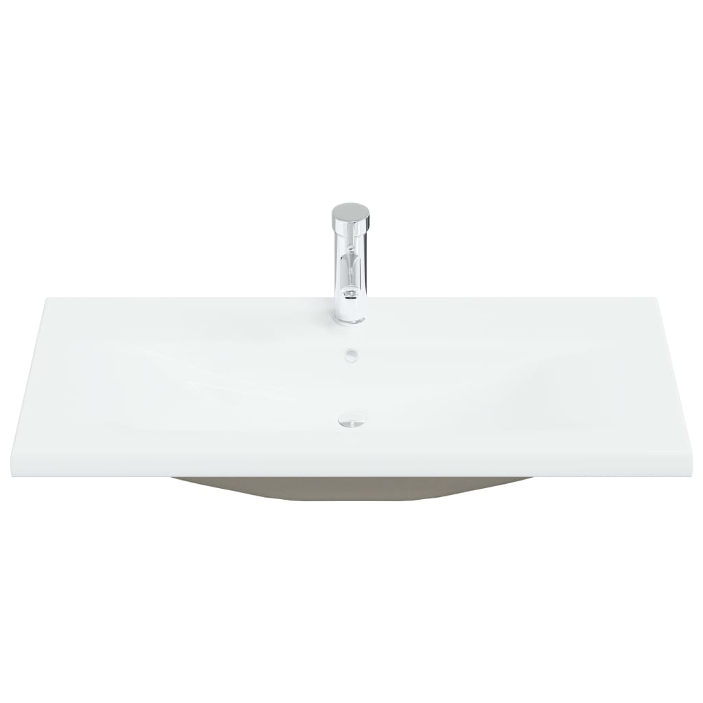 Νιπτήρας Ένθετος Λευκός 91 x 39 x 18 εκ. Κεραμικός με Βρύση - PAKOBAZAAR