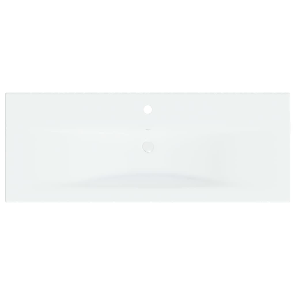 Νιπτήρας Ένθετος Λευκός 101 x 39 x 18 εκ. Κεραμικός με Βρύση - PAKOBAZAAR