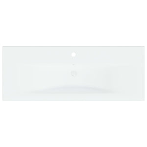 Νιπτήρας Ένθετος Λευκός 101 x 39 x 18 εκ. Κεραμικός με Βρύση - PAKOBAZAAR