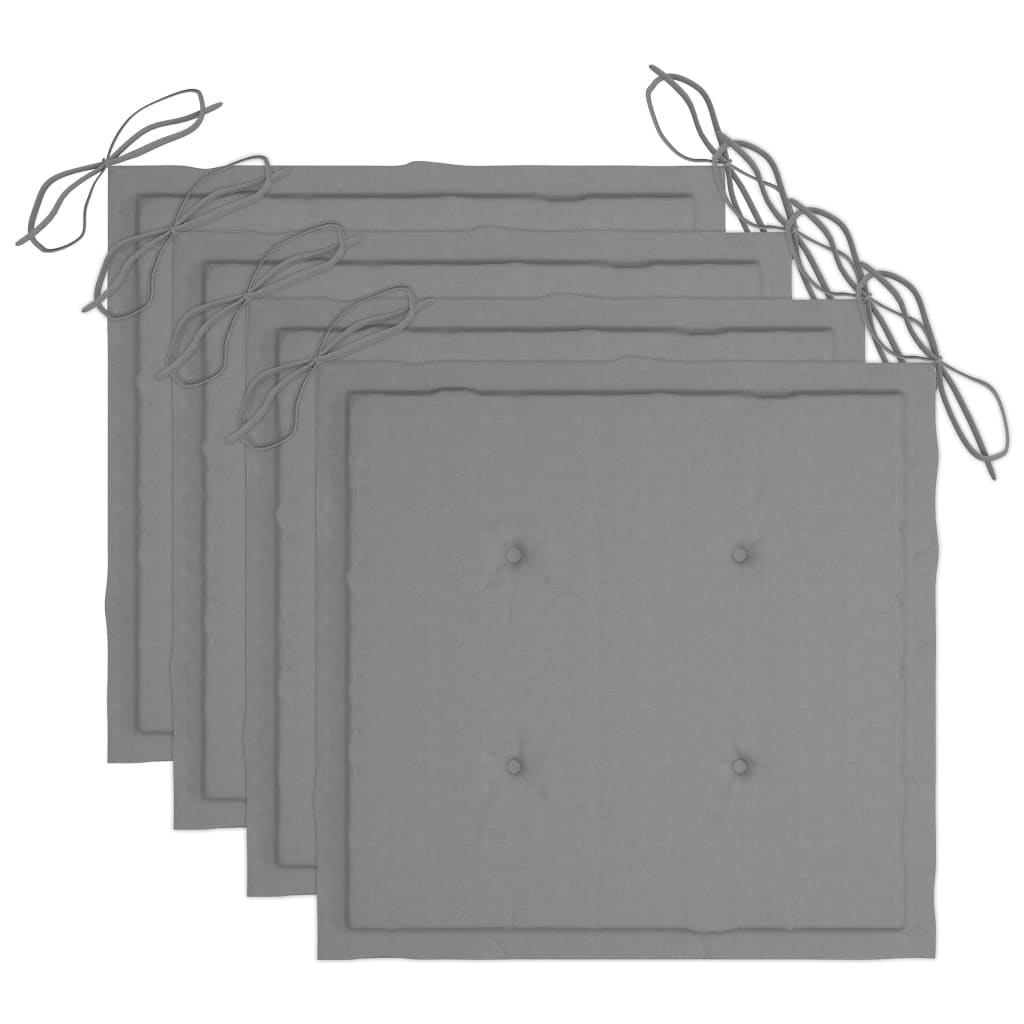 Καρέκλες Κήπου 4 τεμ. από Μασίφ Ξύλο Ακακίας με Μαξιλάρια - PAKOBAZAAR