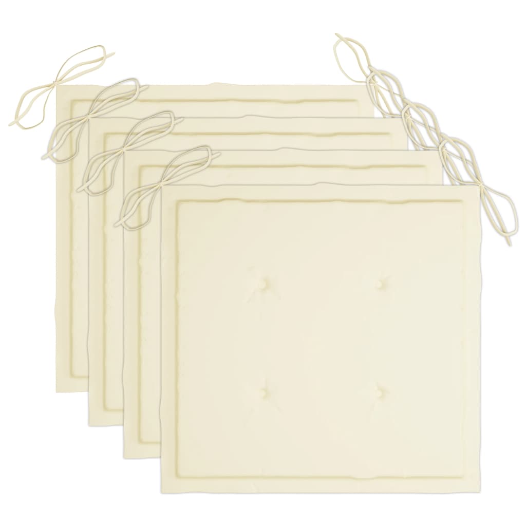 Καρέκλες Κήπου 4 τεμ. από Μασίφ Ξύλο Ακακίας με Μαξιλάρια - PAKOBAZAAR