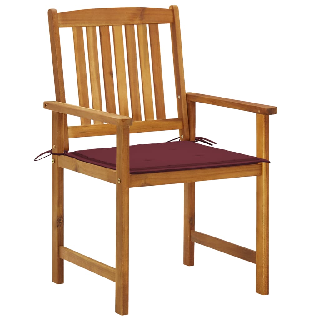 Καρέκλες Κήπου 4 τεμ. από Μασίφ Ξύλο Ακακίας με Μαξιλάρια - Pakobazaar