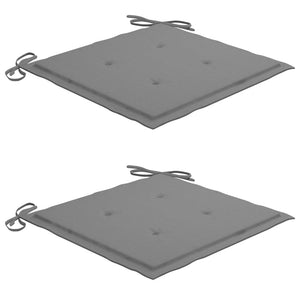 Καρέκλες Κήπου 2 τεμ. Γκρι Μασίφ Ξύλο Ακακίας με Μαξιλάρια - PAKOBAZAAR