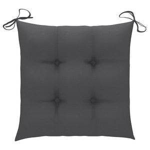 Καρέκλες Κήπου 4 τεμ. Γκρι Μασίφ Ξύλο Ακακίας με Μαξιλάρια - PAKOBAZAAR