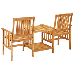 Καρέκλες Κήπου από Μασίφ Ξύλο Ακακίας με Τραπέζι και Μαξιλάρια - PAKOBAZAAR