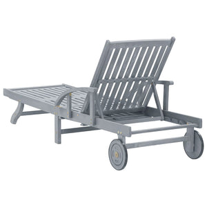 Ξαπλώστρα Κήπου από Μασίφ Ξύλο Ακακίας με Μαξιλάρι - PAKOBAZAAR