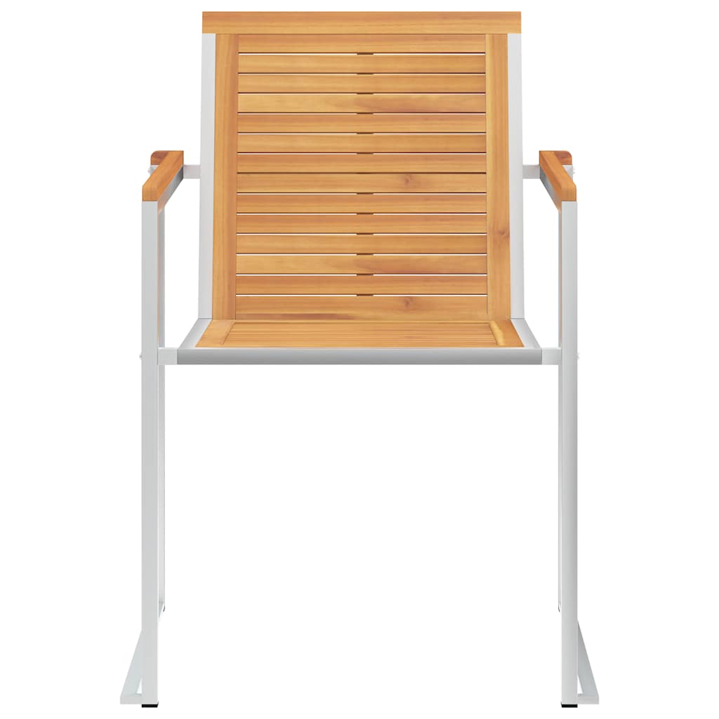 Καρέκλες Κήπου 2 τεμ. από Μασίφ Ξύλο Teak/Ατσάλι με Μαξιλάρια - PAKOBAZAAR