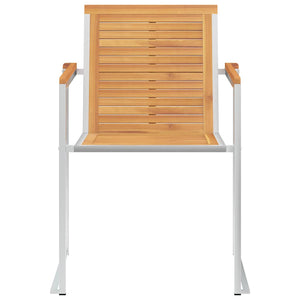 Καρέκλες Κήπου 2 τεμ. από Μασίφ Ξύλο Teak/Ατσάλι με Μαξιλάρια - PAKOBAZAAR
