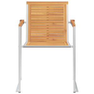 Καρέκλες Κήπου 2 τεμ. από Μασίφ Ξύλο Teak/Ατσάλι με Μαξιλάρια - PAKOBAZAAR