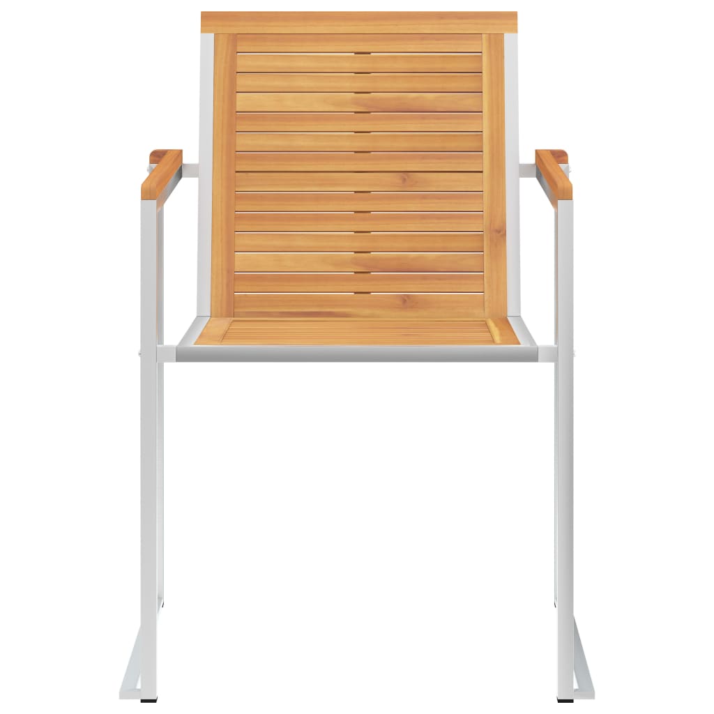Καρέκλες Κήπου 2 τεμ. από Μασίφ Ξύλο Teak/Ατσάλι με Μαξιλάρια - PAKOBAZAAR