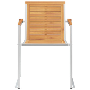 Καρέκλες Κήπου 2 τεμ. από Μασίφ Ξύλο Teak/Ατσάλι με Μαξιλάρια - PAKOBAZAAR