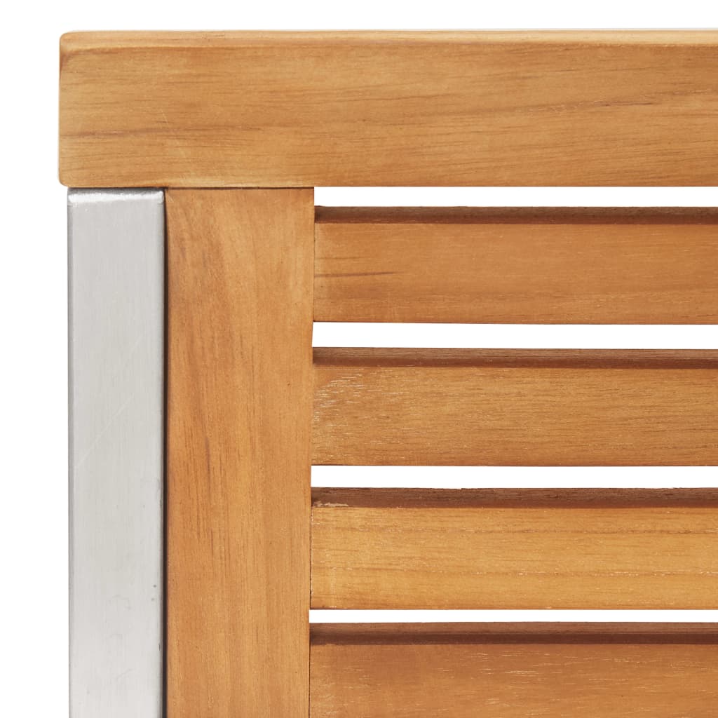 Καρέκλες Κήπου 2 τεμ. από Μασίφ Ξύλο Teak/Ατσάλι με Μαξιλάρια - PAKOBAZAAR