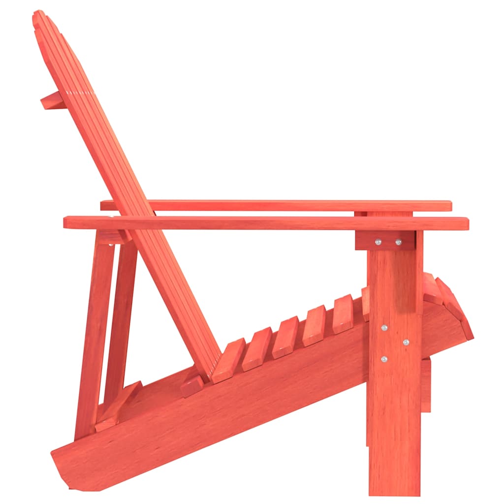 Καρέκλα Κήπου Adirondack Κόκκινη από Μασίφ Ξύλο Ελάτης