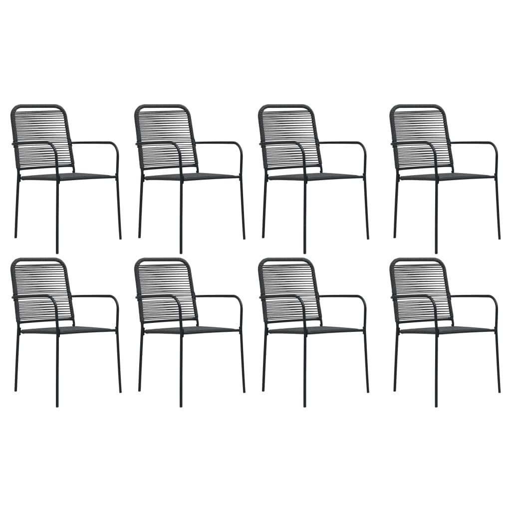 Σετ Τραπεζαρίας Κήπου 9 τεμ. Μαύρο από Ατσάλι / Γυαλί - PAKOBAZAAR